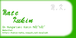 mate kukin business card